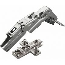 So-tech - 2 x Salice Topfband 155° Serie 200 Bohrbild T52 Mittelanschlag inkl. Kreuz-Montageplatte Höhe 3 mm mit vormontierten Euroschrauben und