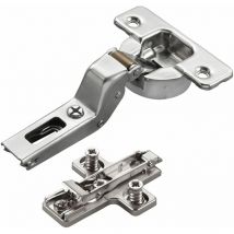 2 x Salice Topfband Serie 700 mit Dämpfer im Topf 110° Bohrbild T45 Innenanschlag inkl. Kreuz-Montageplatte Höhe 3 mm mit vormontierten