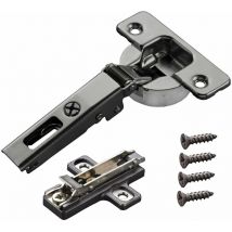 So-tech - 2 x Salice Topfband Serie 700 Titanium anthrazit mit Dämpfer im Topf 110° T48 Eckanschlag inkl. Kreuz-Montageplatte Höhe 3 mm mit