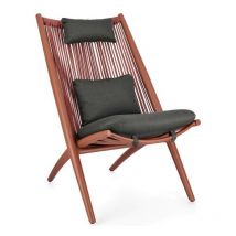 Bizzotto - Sillón Aloha Lounge terracota con cojines 66x84x98h cm