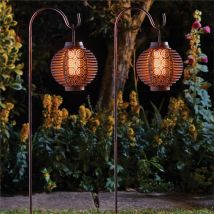 Unbekannt - 2 x Smart Garden Solar Forli Flaming Lantern led Light Silhouette Shepherds Hook