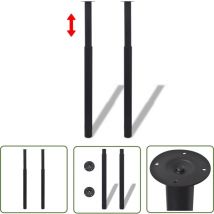 True Deal - 2 x Teleskopfuß Tischfuß Stützfuß Tischbein Schwarz 710 mm-1100 mm - Tischbeine - Teleskopfüße - Tischfüße - Stützfüße - Schwarze