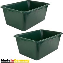 Petigi - 2 x Wildwanne Futterwanne Mörtelwanne Kunststoffwanne Wassertrog Wasserbehälter 90 l Grün Lebensmittelecht Multiwanne
