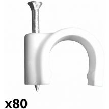 Zenitech - Lot de 80 crochets de fixation Ø16mm - Blanc