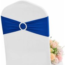 20 Bandas Elásticas Para Sillas De Licra Azul Real Con Lazos Y Hebilla Deslizante Para Fiestas, Banquetes, Recepciones De Hotel, Decoraciones Para 