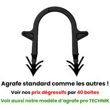 Arcanaute - 20 boîtes de 300 agrafes standard black - Hauteur 40 mm - Fixation Tube ø 16 / 20 mm