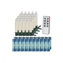 20 Bougies LED Multicolores pour Sapin de Noël : Télécommande et piles incluses