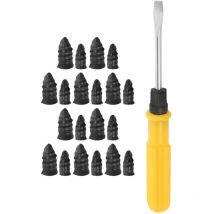 20 Clous en Caoutchouc pour réparation de Pneu de Voiture et Moto,avec Tournevis, Clous en Caoutchouc de Pneu sous Vide, Clou reparation pneu