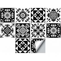 20 Feuilles Mural Stickers Carrelage de 15cm x 15cm, 2D Imperméables Carreau de Ciment Adhesif, Autocollants Carreaux Dosseret pour Cuisine, Salle de