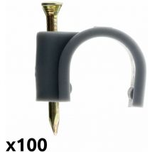 100 grapas para cables Ø14mm - Gris Zenitech