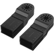 20 hojas de sierra oscilantes de acero al carbono, hojas multiherramienta oscilantes de 34 mm, hojas rotativas para madera, plástico, chapa fina y