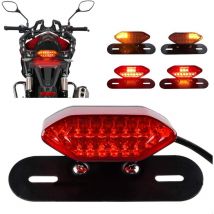 20 led Feu arrière de Moto Intégré Moto Feu de Frein à LED&Clignotant Moto led Feux de Conduite à led Moto Avec un Cadre en fer de Montage-Rouge