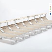 20 Lettini spiaggia mare prendisole in alluminio Italia stock Colore: Beige