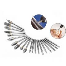 20 limas rotativas para tallado de madera, tallado de raíces, pulido y cabezal de pulido de aleación de acero de tungsteno.