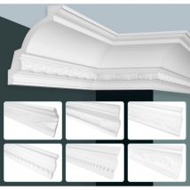 Grand Decor - moulures en mousse dure pu blanche 2m moulures de plafond à motifs: 20 Mètres / 10 Bandes, C1011 - 116x60mm