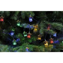 20 Multi Colour Timer Lantern Fairy Christmas Lights Battery Operated