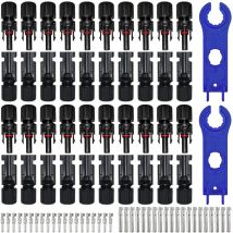20 Paar Photovoltaik-Steckverbinder, Solar-Photovoltaik-Kabel, männlich + weiblich, Solar-Steckverbinder für Photovoltaik-Solarpanel-Kabelzubehör