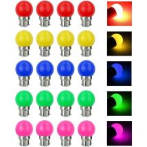 20 Pack B22 Bayonet LED Bulbs 3W=30W AC 220V-240V 240LM for Home Wedding Halloween Christmas Party Bar Atmosphere and Lighting Color LED Bulbs