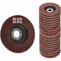 Memkey - 20 pcs 4.5 Inch - 80 Grit Grinding Discs 4 1/2 Assorted Sanding Grinding Wheels,Aluminum Oxide Abrasives,Grinder disc