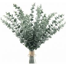 Coavas - 20 Pcs Artificial Eucalyptus Leaves Stems Greenery Decor Fake Plant Branches Real Touch for Floral Arrangement Vase Wedding Bouquets