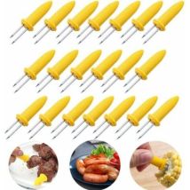 Lablanc - 20 Pcs Brochettes de Maïs,Pique-Maïs en Forme d'épi de Maïs en Acier Inoxydable bbq Brochettes Epis Maïs avec Embase en Silicone bbq