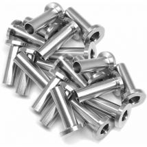 Basetbl - 20 Pcs Manchons de Protection en Acier Inoxydable pour Garde-corps de Câble 3/16 Pouce Poteaux en Bois, Balustrade de Bricolage