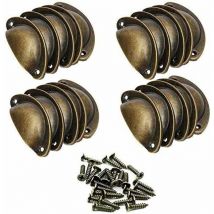20 Pcs Poignée de Coquille Vintage 82mm Antique Coquille Fer Poignée de Porte Bouton Tiroir pour Meuble Cuisine Placard Cabinet Apothicaire