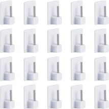 20 pcs Rideaux Crochets Adhésifs pour Tringle Rideau Crochet Autocollant Accroche Rideau Sans Percage 1928mm - Ahlsen