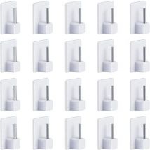 20 pcs Rideaux Crochets Adhésifs pour Tringle Rideau Crochet Autocollant Accroche Rideau Sans Percage 1928mm