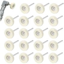 20 pcs Roue de polissage 25mm pour perceuse, Tampon de polissage en laine, accessoires de forage