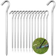 Memkey - 20 Pezzi Picchetti di Fissaggio per Paletti per Tende Paletto a Terra Chiodi per Sabbia da Campeggio 18 cm Paletto da Giardino in Alluminio