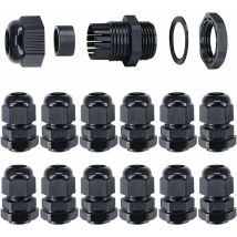 20 Pièces PG7 En Plastique Étanche Réglable 3-6.5mm Connectique Presse-Étoupe Connecteurs Presse-Étoupe Joints avec Joints