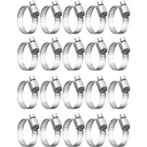 20 Pièces Collier De Serrage Tuyau, Collier De Serrage Tuyau Réglable 32-50mm, 304 Collier De Serrage Inox, Collier Serrage Métallique, Pour Tuyau,