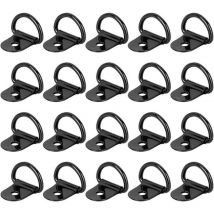 20 Pieces D-Ring Tie Down Rings, Pull Tie Down Rings, Lashing Ring, For Trailers, Cars, Trucks, Kayaks, Power Tools, Load Securing 36x25mm Black