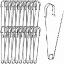 20 Pièces Épingles à Nourrice Grandes Epingles à Nourrice 10 cm, pour Couvertures, Jupes et Travaux Manuels (Argent)
