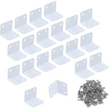 Querres de fixation à angle droit en acier inoxydable 90 degrés - Lot de 20 avec vis