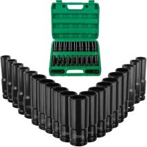 Topiky Douille pour clé, 20 Pièces Douille a Choc 1/2, 8-32mm Coffret Douille Longue, Douilles et Coffrets, Douille Cle a Choc