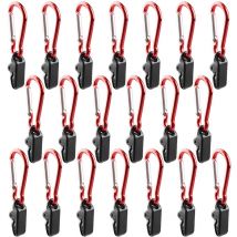 20 pièces pinces de serrage pour auvent de bâche clips de tente cintres tente de Camping serrer la pince de poignée de verrouillage avec mousqueton