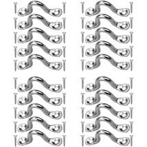 20 Pièces Plaque Oeillet Acier Inoxydable, Boucles De Pont Pour Kayaks Pontet Inox, Forme À Bosse Boucle Fixe, Pontet Inox Oeil Plaques, Avec 40 