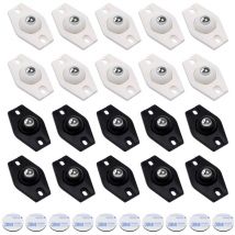 20 Pièces Roulettes Pivotantes Auto-adhésives, Mini Transfert Roulettes de Meubles à 360 Degrés, Silencieuses, Pour Appareils de Cuisine Poubelles