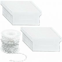 20 Pièces Stores Verticaux Poids Lattes Inférieures 89mm (3.5) x 10m Kit de Réparation de Store, Blanc