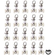Lling - 20 piezas de rodillos de riel de cortina de plástico, rodillos gemelos de aleación de aluminio