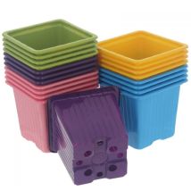 Filet De 20 Pots Carres 8cm - 5 Couleurs - Romberg