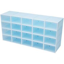 Senderpick - 20 Schuhkartons mit Klappdeckel, groß, stapelbar, mit Klappdeckel, DIY-Schuhkartons zum Selbstgestalten, blaues Modell mit Herz.