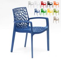 22 Sedie Gruvyer arm Grand Soleil braccioli polipropilene lucido offerta stock Colore: Blu