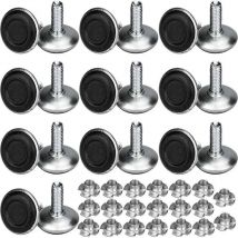 Petites Ecrevisses - 20 Stück Möbelfüße Verstellbare Metall Möbelbeine M8x20mm Nivellierfüße Für Tisch Mit Einschlagmuttern