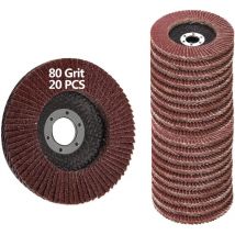 Memkey - 20 Stück 4,5 Zoll - 80er-Schleifscheiben, 4 1/2 verschiedene Schleifscheiben, Schleifmittel aus Aluminiumoxid, Schleifscheibe