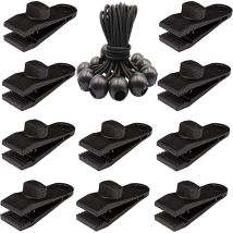 Linghhang - 20 Stück Robuste Planen-clips – Planen-schraub-zeltklemmen Mit Elastischer Kugel Für Markisen, Markisen, Pergola, Planenabdeckungen, 