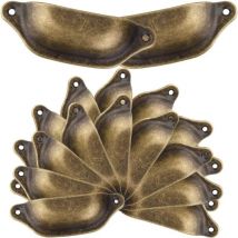 20 Vintage-Muschelgriffe für Schubladen, Schränke, Küchenmöbel, gebogener Eisen-Retro-Schrank-Türknauf, Möbelgriff, Eisenknauf