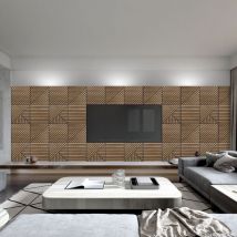 Modularredo - 20 x pannello decorativo 58x58cm fonoassorbente legno noce Deco mxn